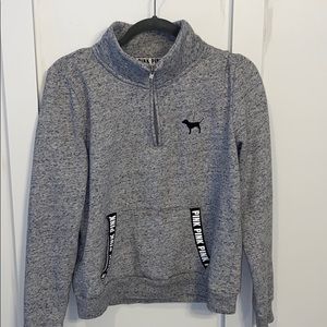 🍯 VS Pink Grey 3 quarter zip with pocket